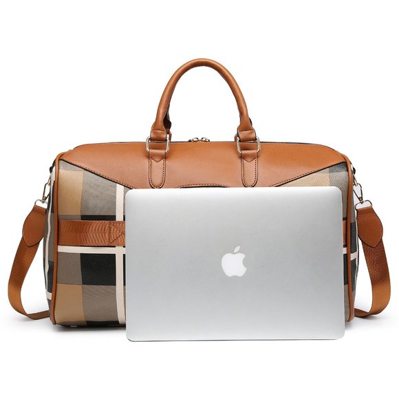 Plaid Check Overnight Bag - Picture 3 of 5